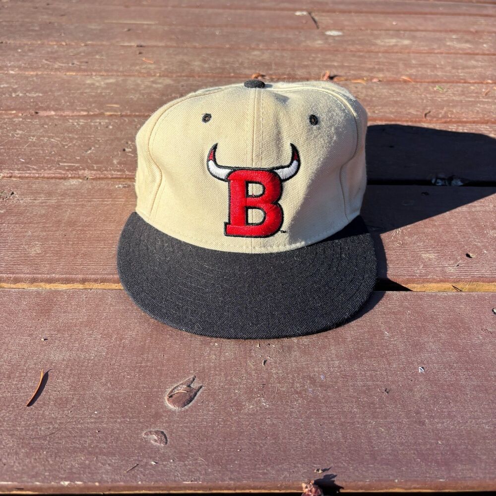 Chicago Bulls B-Horns New Era 5950 Pro Model Wool Fitted Hat Cap Sz 7 3/4 VTG